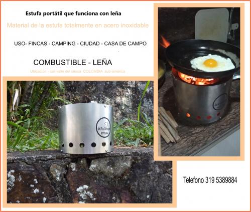 *	Fogón estufa para camping que funciona con - Imagen 1